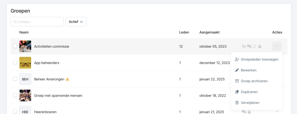 Groepen dupliceren