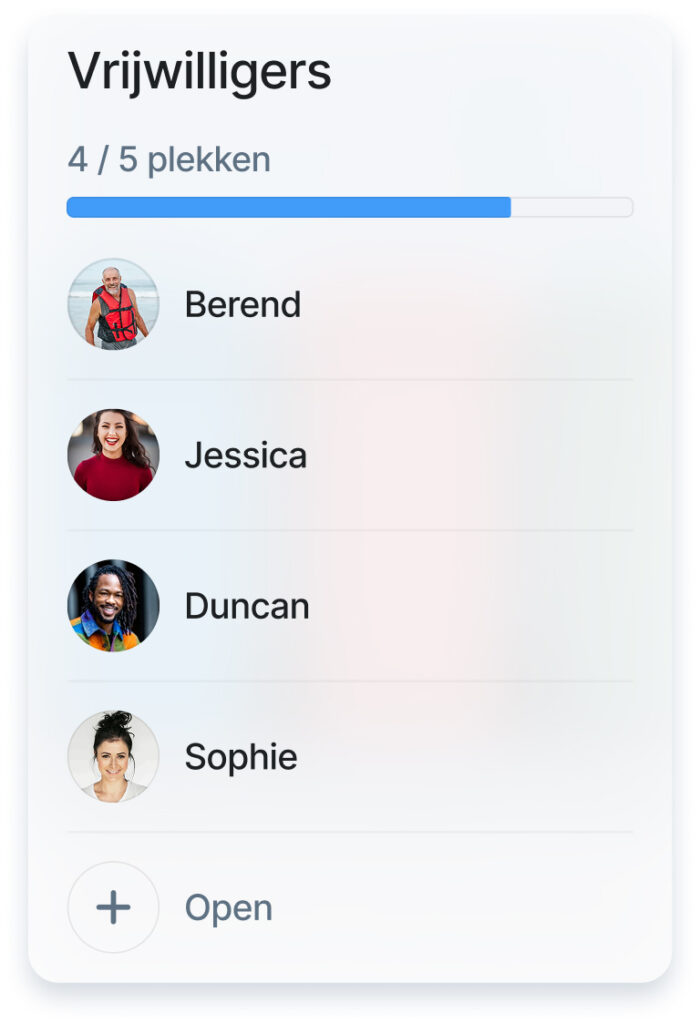Vrijwilligers in de Socie Taken App
