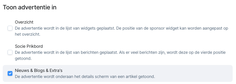 advertentie informatie