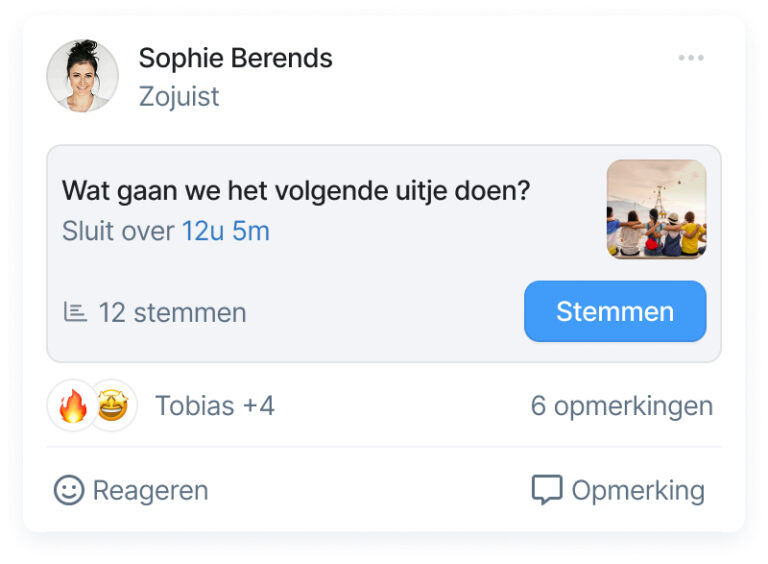 Socie polls plaatsen in groepen